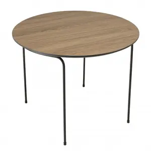 MACABANE Table basse ronde pieds métal noir D60 pas cher