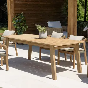 MACABANE Celestin - table à manger de jardin en acacia 200x95cm pas cher