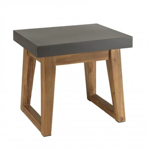 MACABANE Table d'appoint rect. 50x40cm effet béton foncé pieds trapèze pas cher