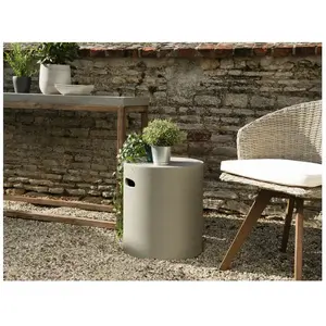 MACABANE Table d'apoint ronde - Béton - 40 x 40 cm - Gris pas cher