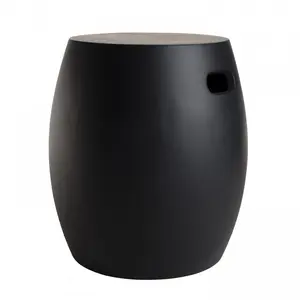 Macabane Table d'appoint ronde - Béton - 42 x 42 cm - Noir pas cher