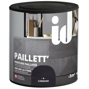 ID Peinture meubles et boiseries PAILLETT 500ML 0,5 Carbone
