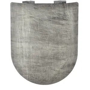 Abattant OLFA avec Descente Assistée Imitation "Inox Rayé" (42-47 cmx3... pas cher