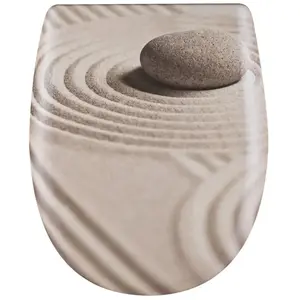 Olfa Abattant easy clip avec descente assistée au style Feng-Shui (38x49.5 cm - Beige)Vendu parconforama