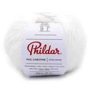 Phildar - Pelote de Laine Phil CABOTINE de 50g - Laine à Tricoter - 55...