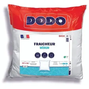 Oreiller - DODO - Carré 60x60cm - Fraîcheur - Évacuation de l'humidité - Confort médium pas cher