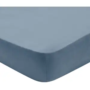 Dodo Drap housse jersey coloris denim 90x190 cm pas cher