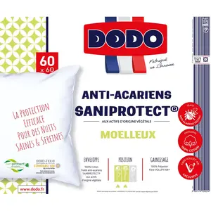 Oreiller Moelleux Anti-acarien 100% Coton 60x60 Cm Dodo - L'oreiller pas cher