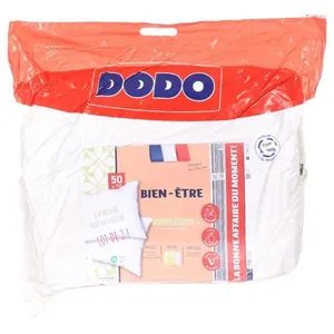DODO Lot de 2 oreillers confort moelleux BIEN ETRE 450g/m² blanc 50 x 70 cm