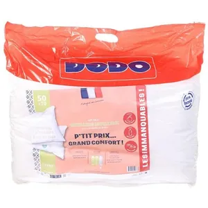 DODO Lot de 2 oreillers P'tit prix 450g/m² blanc 50x70 cm