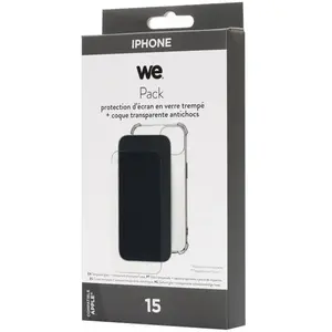 WE PACK Verre Trempé + Coque iPhone 15