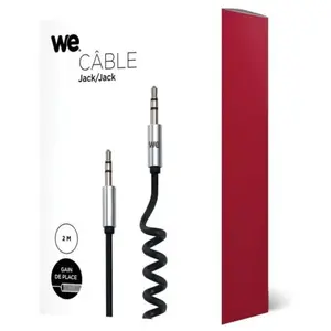Comparateur de prix : WE Câble Jack/Jack TORSADE Noir- Extensible de 40cm à 2m