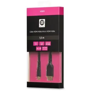 Comparateur de prix : D2 Diffusion Câble HDMI 1.4 M/micro HDMI M 1.50 m câble noir connecteur gold - Neuf