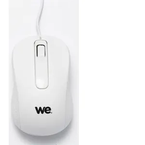 Souris filaire WE blanche finition métallique Blanc pas cher