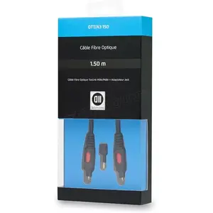 D2 Diffusion Câble Optique Mâle/mâle 1.50m Hg Connecteurs Plaqués Or Câble Tressé - Avec Adaptateur pas cher