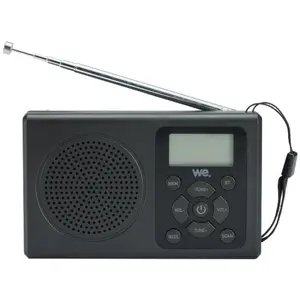 WE Radio FM à piles (non incluses), noir pas cher