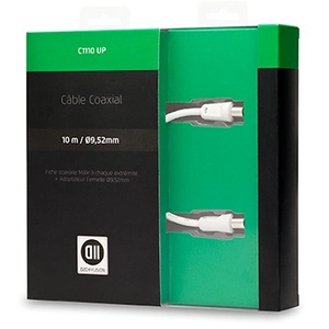 Comparateur de prix : Câble coaxial D2DIFFUSION - 10m - Connecteur mâle - Blanc