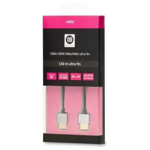 Comparateur de prix : Câble HDMI mâle/mâle ultra fin 1,5m D2 Diffusion