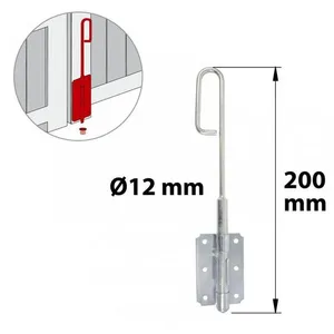 Verrou baionnette - AFBAT - 12 l200mm - Finition Poli - Couleur Blanc pas cher