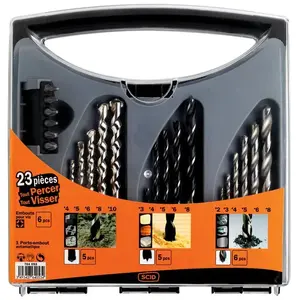 Coffret tout percer tout visser SCID - 23 pièces pas cher
