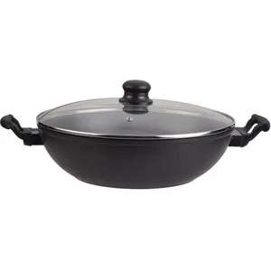 Wok ESSENTIELB Aluminium forgé Noir diam32cm pas cher