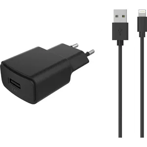 Chargeur secteur ESSENTIELB USB 2.4A + Cable lightning noir pas cher