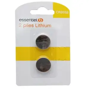 Pile ESSENTIELB CR 2032 Lot 2 piles Lithium pas cher