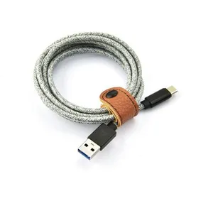 Câble USB C ADEQWAT vers USB gris 2m tréssé pas cher