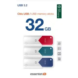 Clé USB ESSENTIELB Tripack x 3 32Go