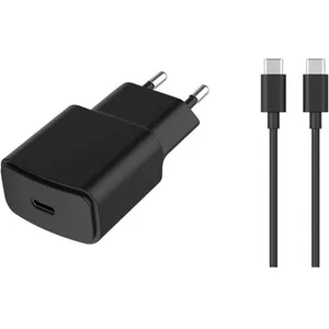 Chargeur secteur ESSENTIELB 20W USB-C + cable USB-C/USB-C 1M noir pas cher
