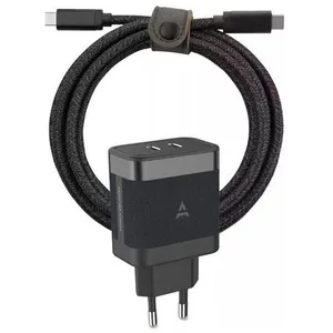 Chargeur USB C ADEQWAT Chargeur USB C x2 65W +Cable USB-C Noir pas cher