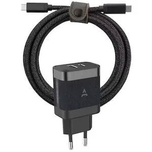 Chargeur secteur ADEQWAT Chargeur USB-A+USB-C 45W+cable USBC noir pas cher