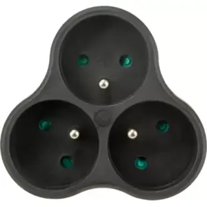 Essentielb - Multiprise Triplite En Bioplastique Noir pas cher