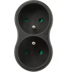 Essentielb - Multiprise Biplite En Bioplastique Noire pas cher
