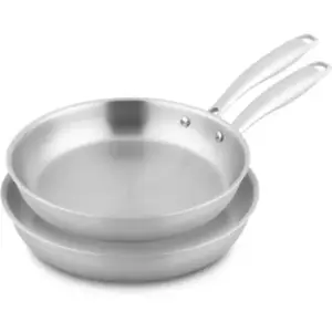 Batterie de cuisine ESSENTIELB 2 poeles inox 24 et 28cm pas cher