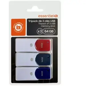 Clé USB ESSENTIELB Essentiel B CLE USB Tripack x 3 64Go pas cher