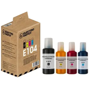 Pack Bouteilles D'encre Electro Depot Compatible Epson 104 Eco Tank
