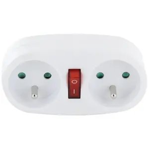 Biplite Electrodepot 2x16a + Interrupteur Blanc pas cher