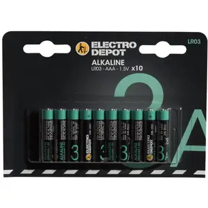 Piles Electro Depot Alcaline Aaa - Lr03 X10 pas cher