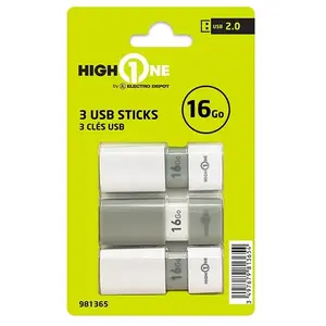 Pack De 3 Cles 2.0 Usb High One 16go - Total 48go pas cher
