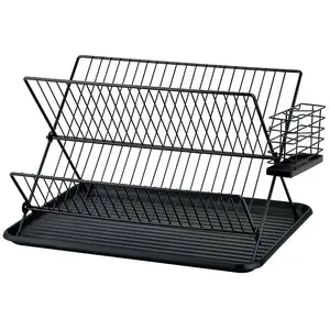 Egouttoir Cosylife Metal Noir Pliable pas cher