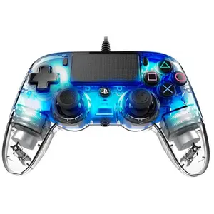 Manette filaire Compact Controller Nacon transparente bleue pour PS4 compatible PC pas cher