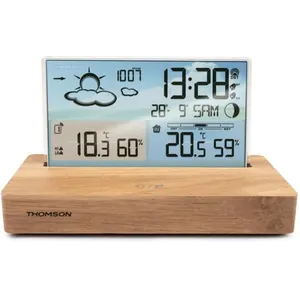 Comparateur de prix : Thomson Réveil station météo base en bois