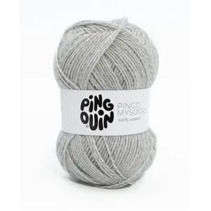 Fil spécial chaussette à tricoter PINGO MYSOCKS - Pingouin Gris chiné ...