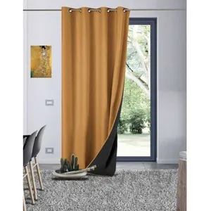 Rideau thermique aspect velours "Galena" - 140x260cm - Ocre pas cher
