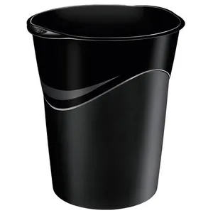 Corbeille Cep à papier ovale 14 litres noire recyclable pas cher