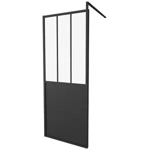 Comparateur de prix : No Name Paroi Fixe 80x200 Style Industriel Noir - Verre Transparent - Rectangulaire - Aluminium - Epaisseur 5mm