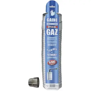 Gaine accordéon spécial gaz 111/116 mm +raccord - TEN - 15111 pas cher
