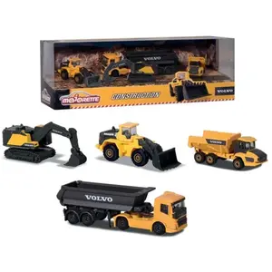 Coffret 4 véhicules de chantier Volvo Construction Majorette Premium pas cher
