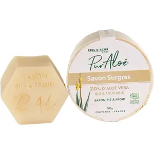 Comparateur de prix : Pur Aloé savon surgras saponifié à froid 20% Aloé vera bio 90gr